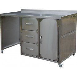 Table de travail avec trois tiroirs