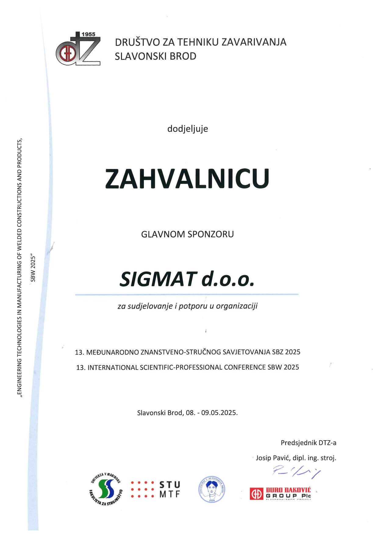 13. MEĐUNARODNO ZNANSTVENO-STRUČNO SAVJETOVANJE SBZ 2025